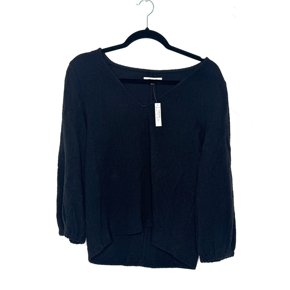 Madewell Black Asymmetrical Relaxed Blouse